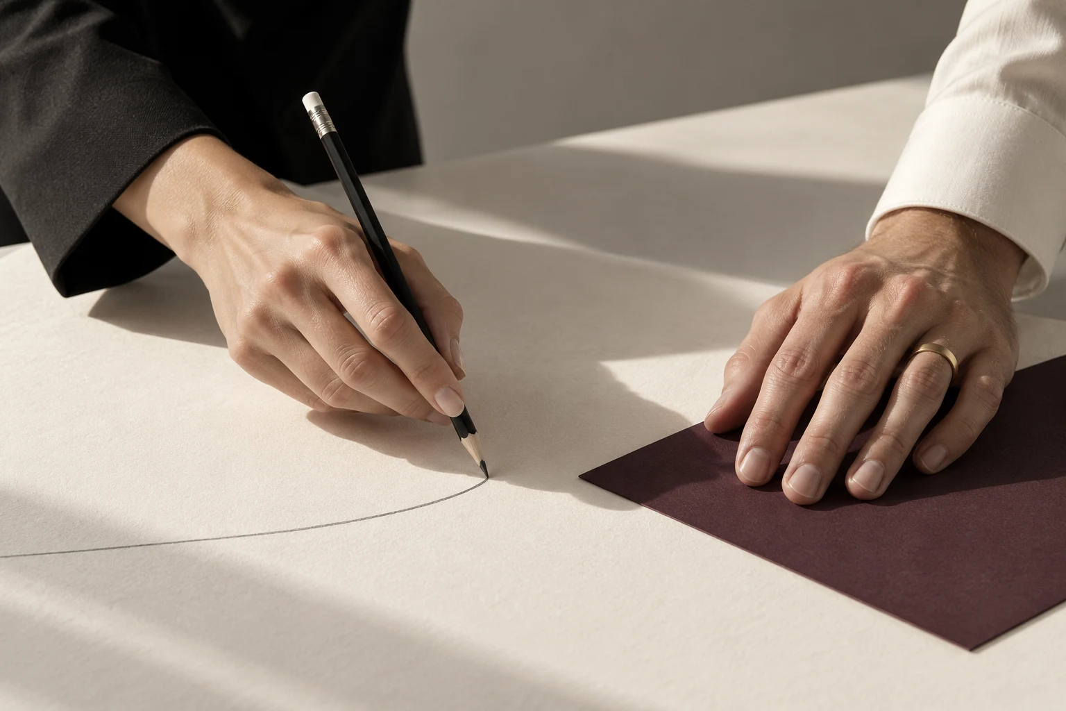 Artystyczna kompozycja: wspólne kreślenie kierunku na papierze